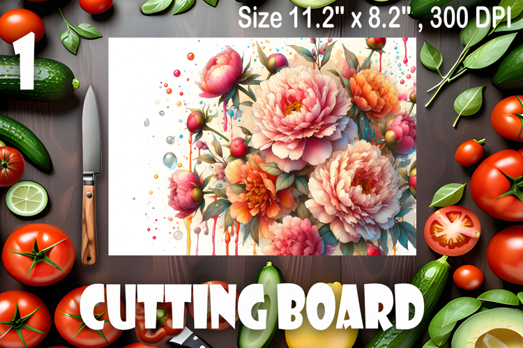 Watercolor summers flowers Cutting Board