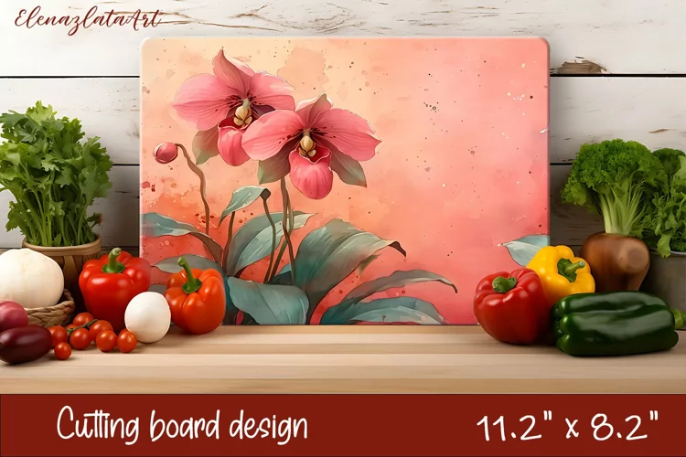 Flowers Cutting Board Design. Tropical passionflower
