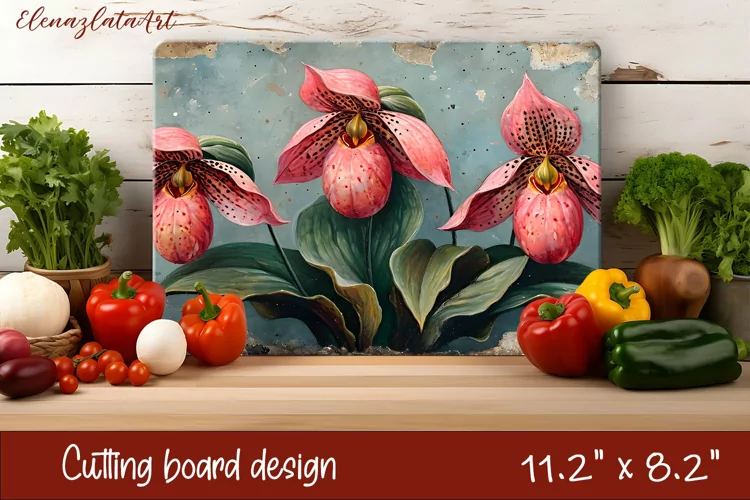 Flowers Cutting Board Design. Tropical passionflower