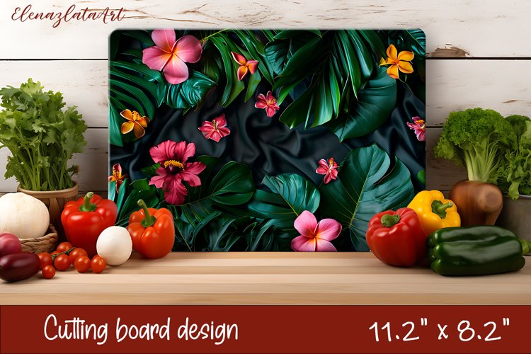 Flowers Cutting Board Design. Tropical passionflower