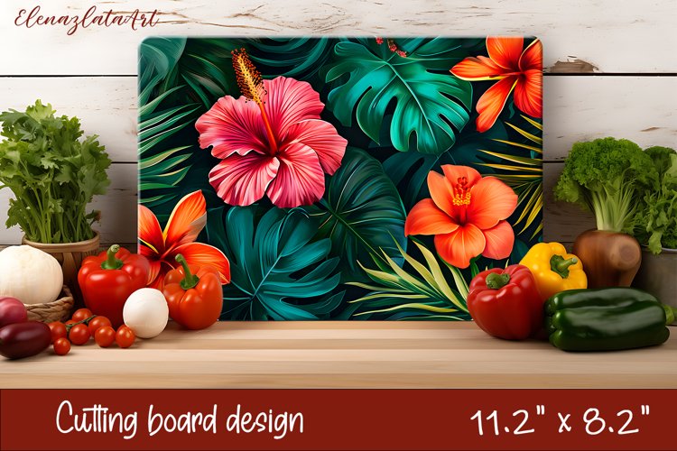 Flowers Cutting Board Design. Tropical passionflower