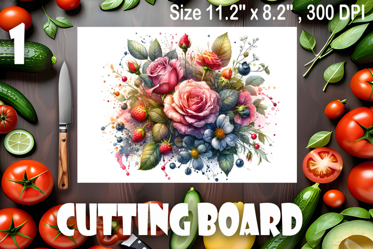 Watercolor summers flowers Cutting Board