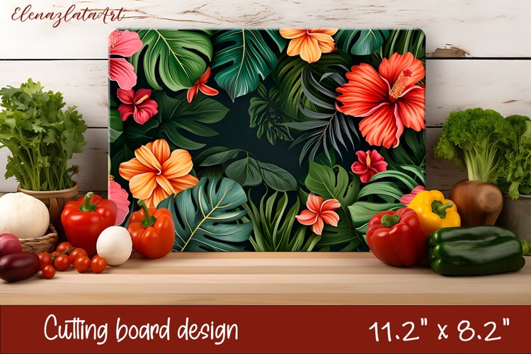 Flowers Cutting Board Design. Tropical passionflower