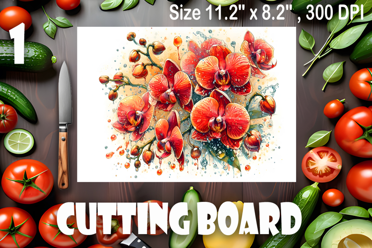 Watercolor summers flowers Cutting Board