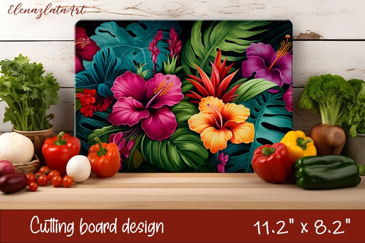 Flowers Cutting Board Design. Tropical passionflower
