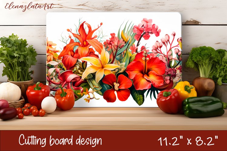 Flowers Cutting Board Design. Tropical passionflower example image 1