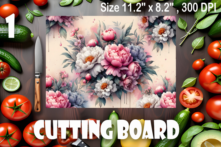 Watercolor summers flowers Cutting Board