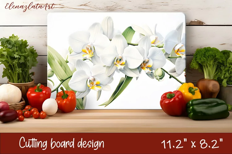 Flowers Cutting Board Design. Tropical passionflower