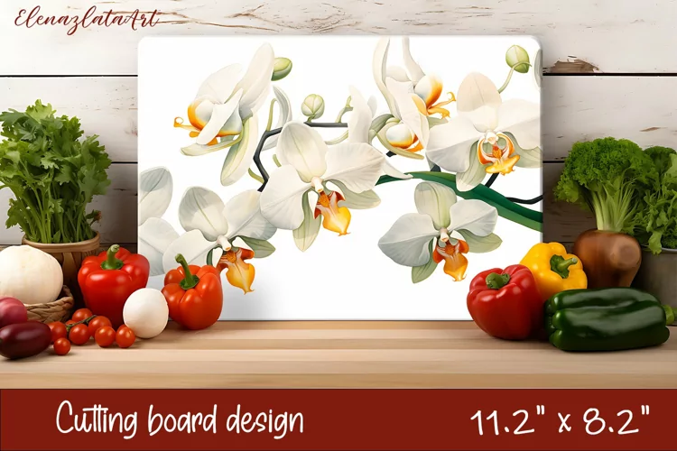Flowers Cutting Board Design. Tropical passionflower