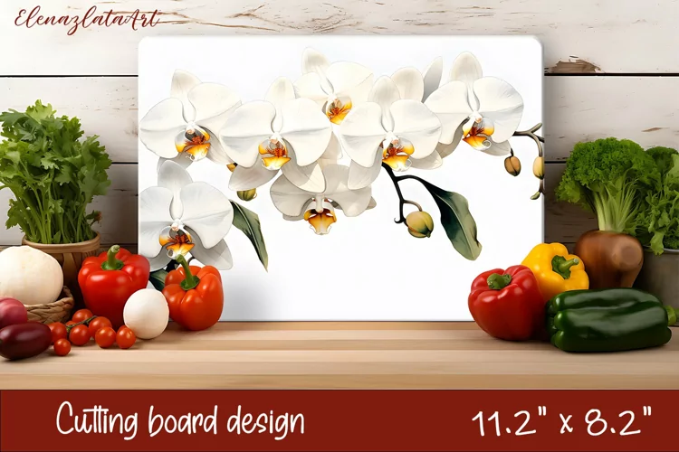 Flowers Cutting Board Design. Tropical passionflower