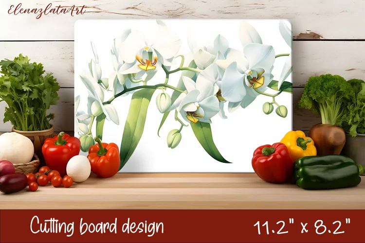 Flowers Cutting Board Design. Tropical passionflower