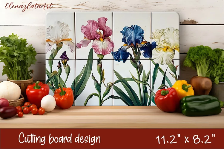 Flowers Cutting Board Design. Tropical passionflower