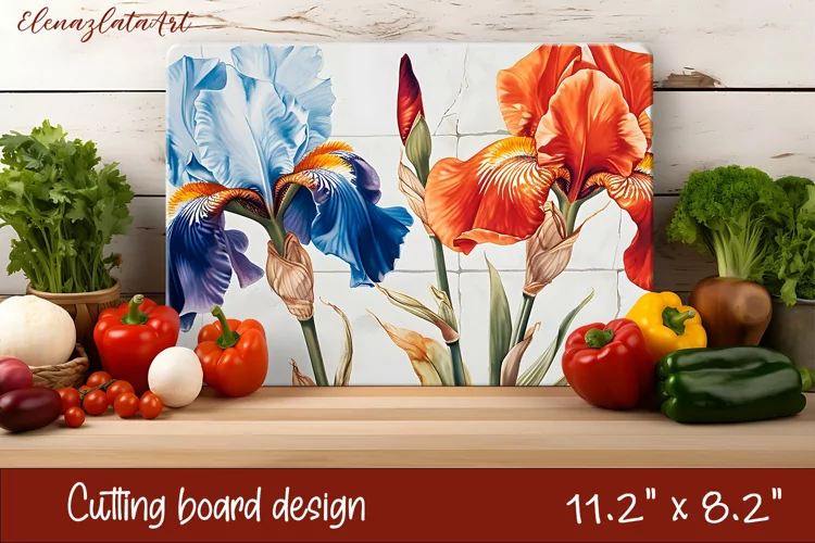 Flowers Cutting Board Design. Tropical passionflower