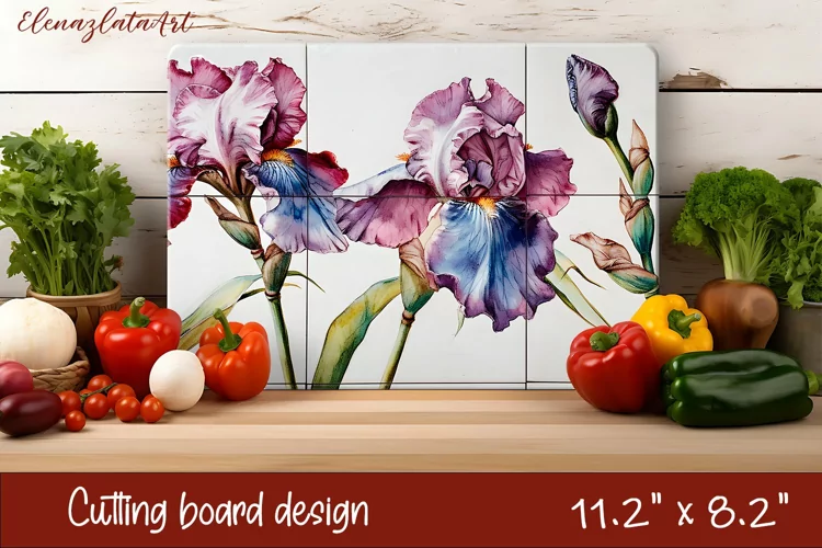 Flowers Cutting Board Design. Tropical passionflower