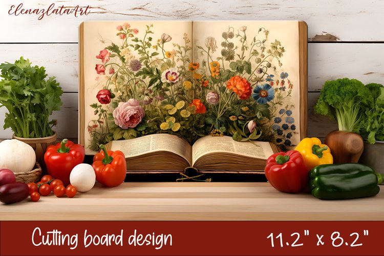 Flowers Cutting Board Design. Tropical passionflower example image 1