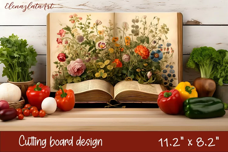 Flowers Cutting Board Design. Tropical passionflower