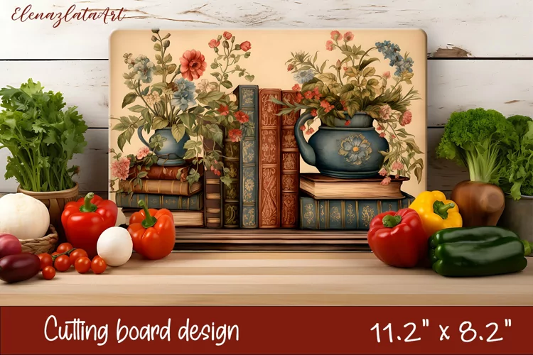 Flowers Cutting Board Design. Tropical passionflower