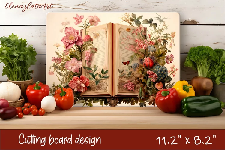 Flowers Cutting Board Design. Tropical passionflower