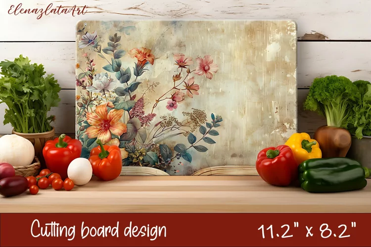 Flowers Cutting Board Design. Tropical passionflower