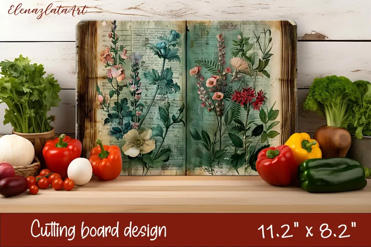Flowers Cutting Board Design. Tropical passionflower