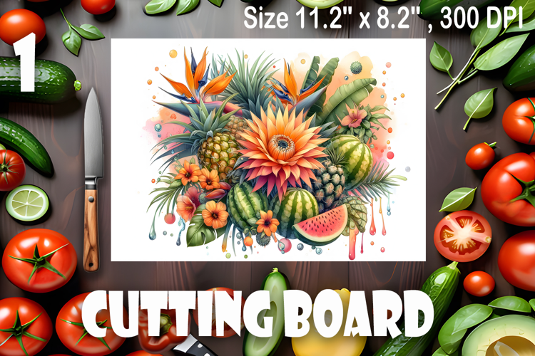 Watercolor summers flowers Cutting Board