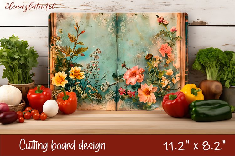 Flowers Cutting Board Design. Tropical passionflower example image 1