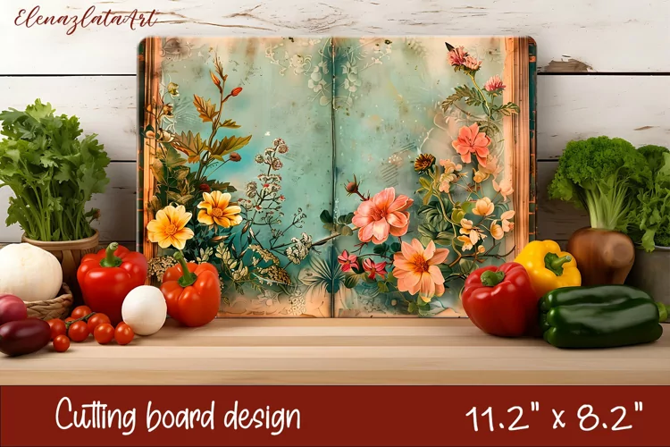Flowers Cutting Board Design. Tropical passionflower