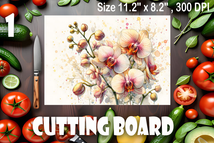 Watercolor summers flowers Cutting Board example image 1