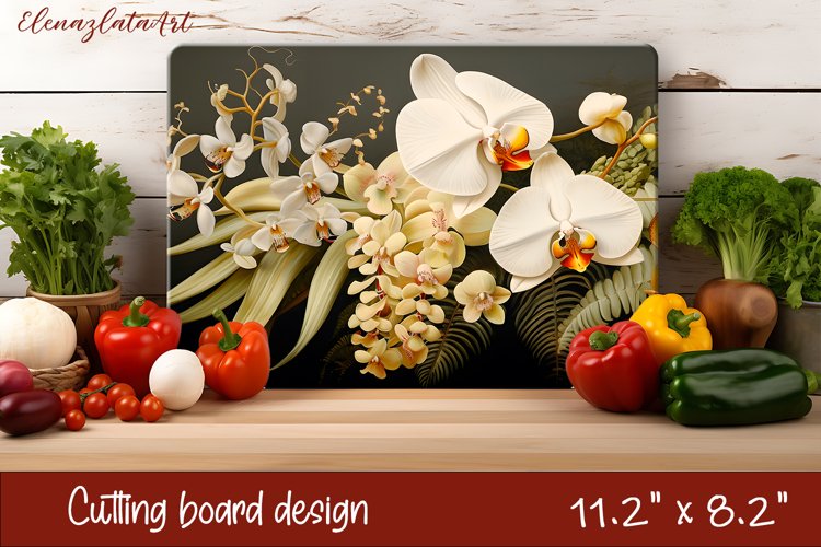 Flowers Cutting Board Design. Tropical passionflower example image 1