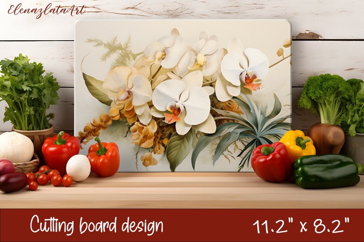 Flowers Cutting Board Design. Tropical passionflower example image 1