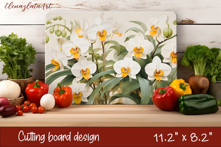 Flowers Cutting Board Design. Tropical passionflower example image 1