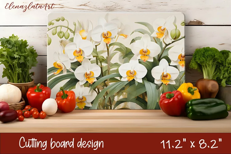 Flowers Cutting Board Design. Tropical passionflower