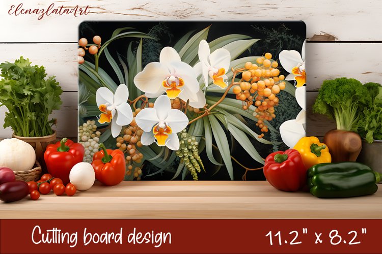 Flowers Cutting Board Design. Tropical passionflower example image 1