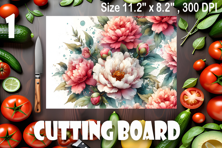 Watercolor summers flowers Cutting Board