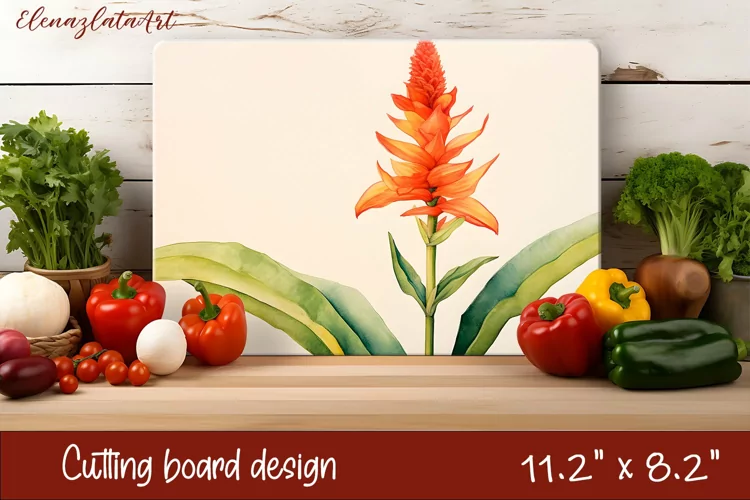 Flowers Cutting Board Design. Tropical passionflower