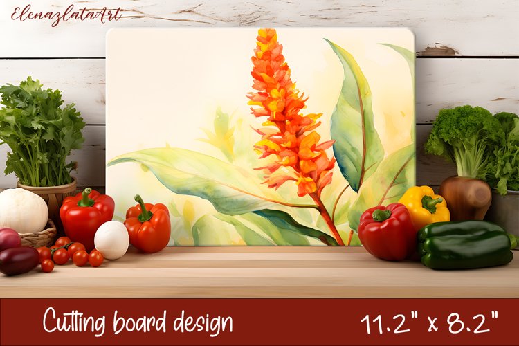 Flowers Cutting Board Design. Tropical passionflower example image 1