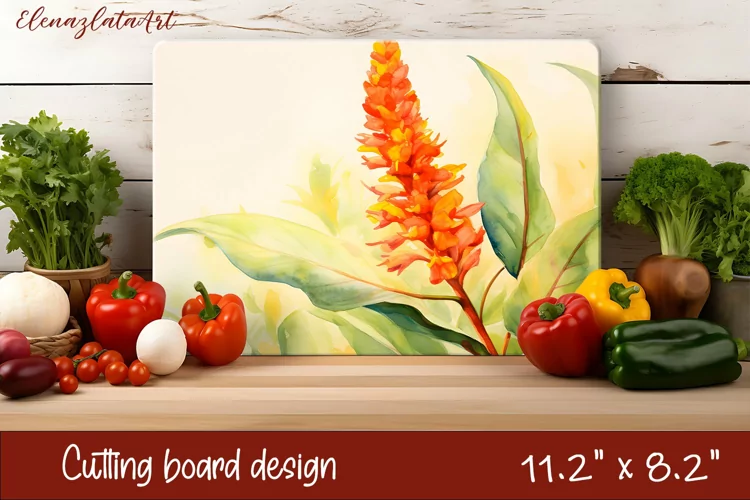 Flowers Cutting Board Design. Tropical passionflower