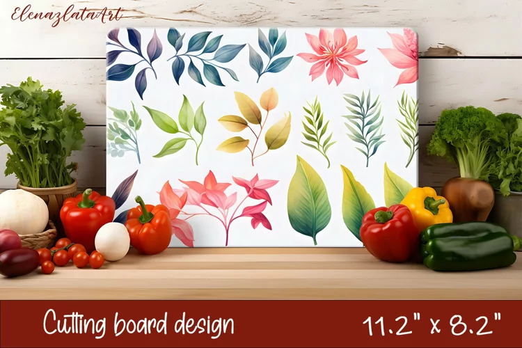 Flowers Cutting Board Design. Tropical passionflower