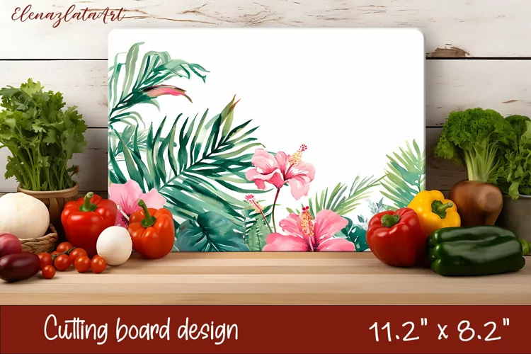 Flowers Cutting Board Design. Tropical passionflower