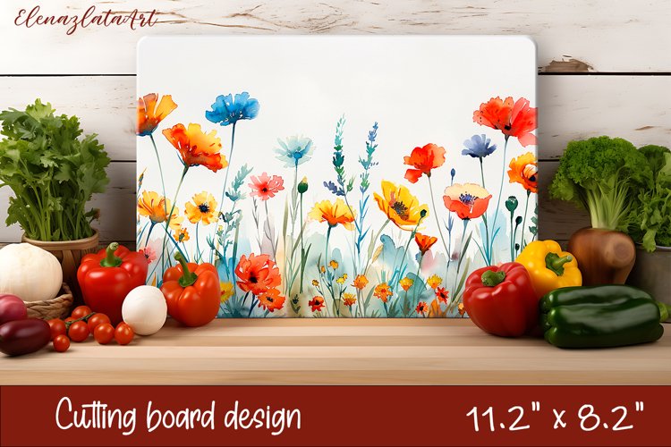 Flowers Cutting Board Design. Tropical passionflower