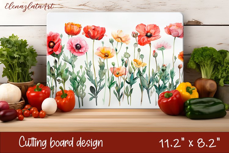 Flowers Cutting Board Design. Tropical passionflower