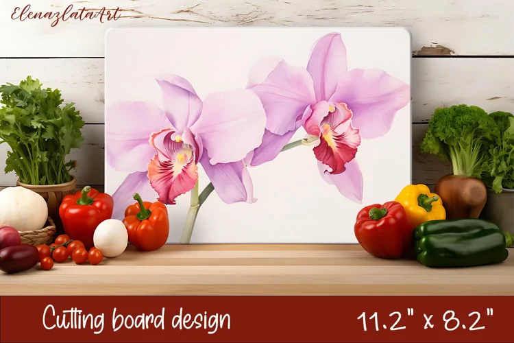 Flowers Cutting Board Design. Tropical passionflower