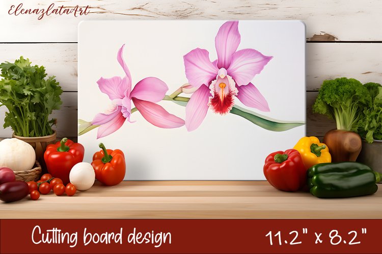 Flowers Cutting Board Design. Tropical passionflower example image 1