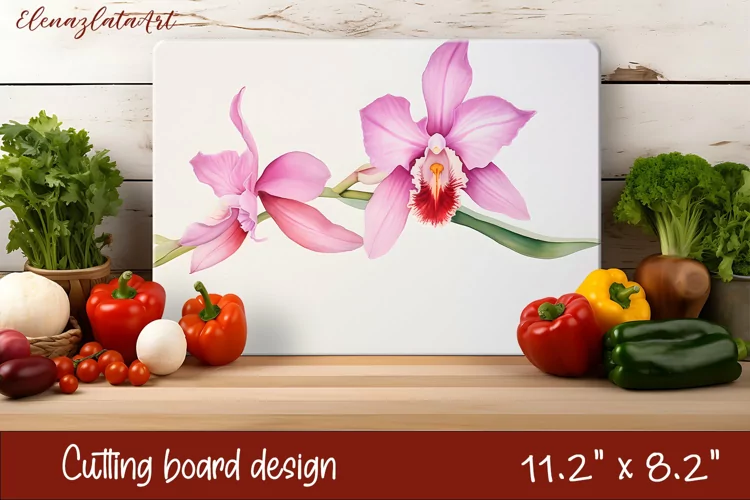 Flowers Cutting Board Design. Tropical passionflower
