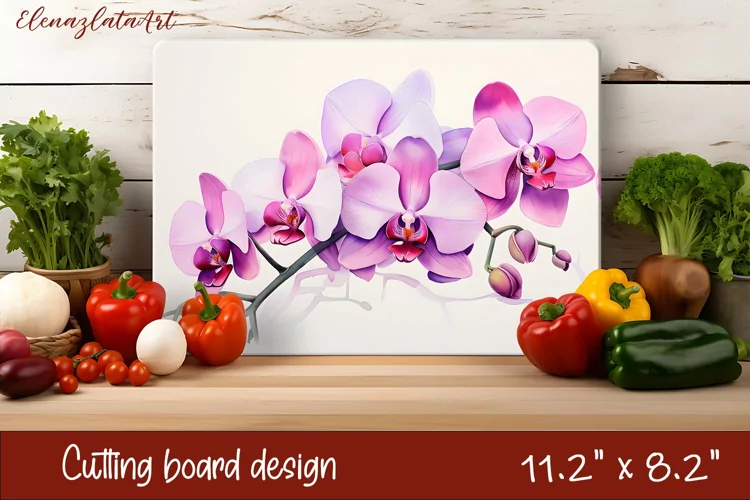 Flowers Cutting Board Design. Tropical passionflower