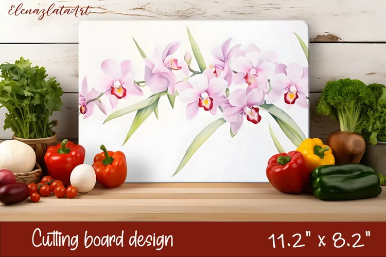 Flowers Cutting Board Design. Tropical passionflower