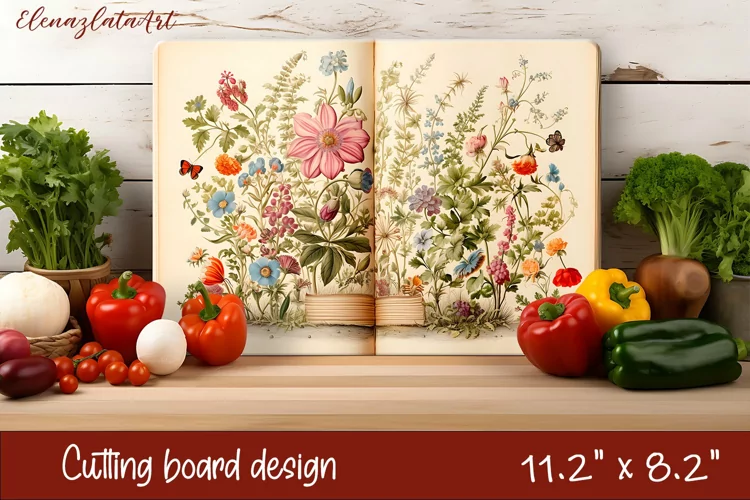 Flowers Cutting Board Design. Tropical passionflower