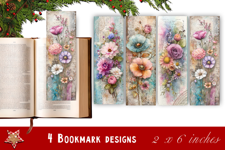 Flowers Bookmark Sublimation Floral Printable