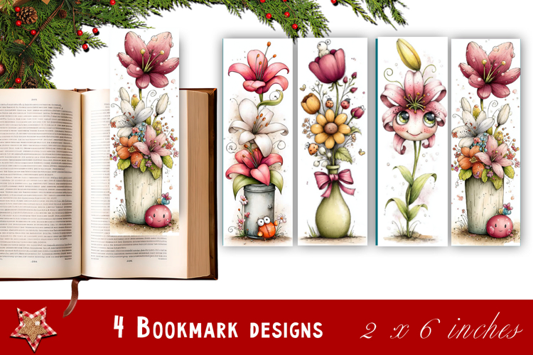 Flowers Bookmark Sublimation Floral Printable