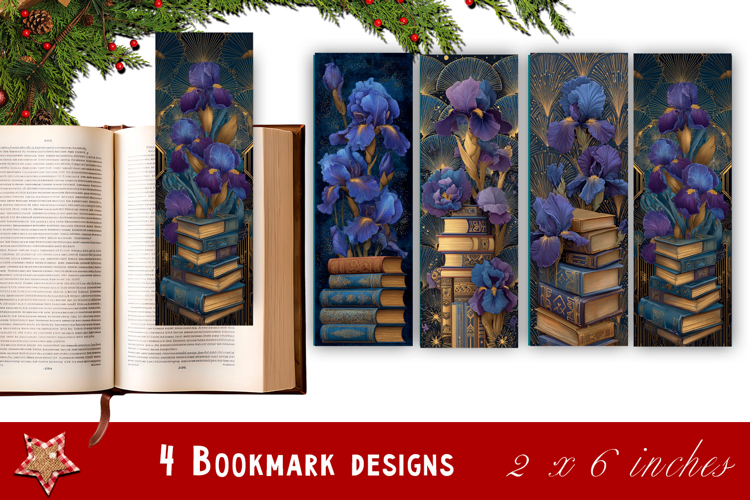 Iris Floral Bookmark Sublimation PNG | Elegant Flower